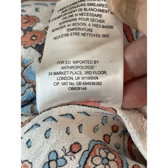 Anthropologie Maeve Dress Size 2 Praslin Button Front Print Flutter Sleeve - Picture 11 of 12